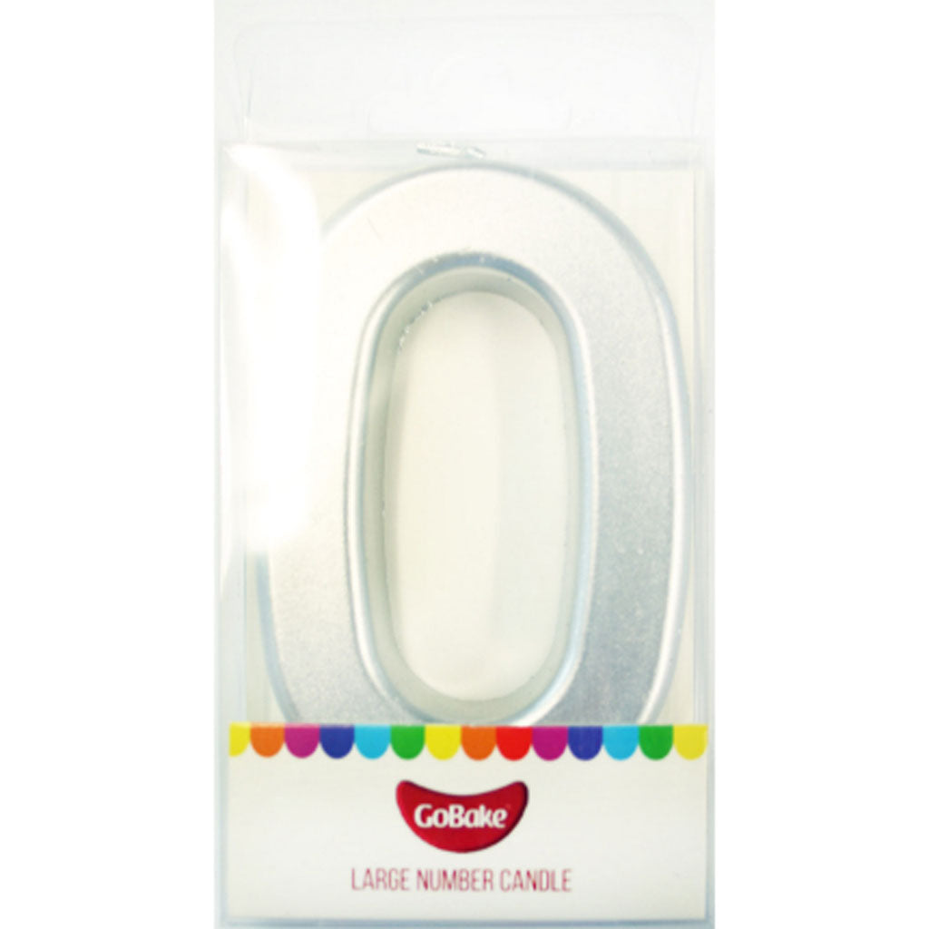 GoBake Large Metallic Number Candles #0