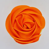 orange buttercream rose piped on to a muffin using the gobake neon orange gel colour
