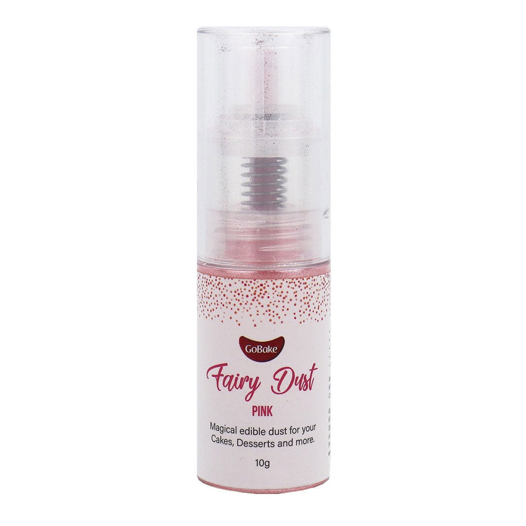 GoBake Pink Edible Fairy Dust glitter 10g in a spray pump bottle
