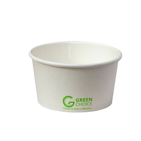 green choice 12oz soup cup soup bowl white with green choice print cardboard cup