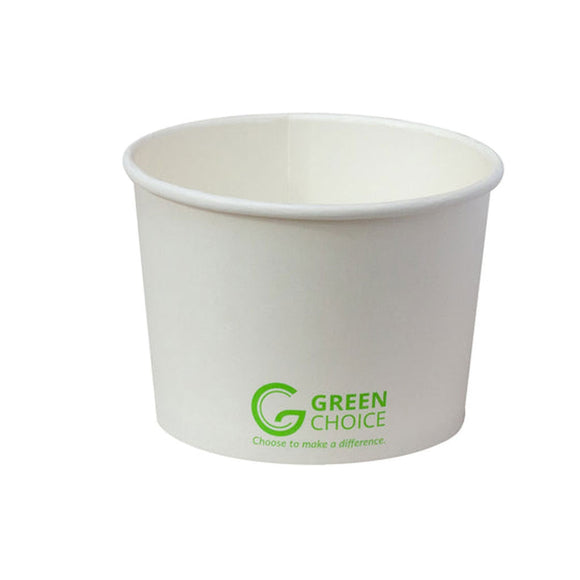 green choice 16oz soup cup soup bowl white with green choice print cardboard cup