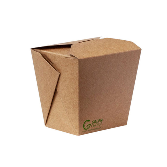 Green Choice brown Kraft pla lined disposable takeaway noodle boxes 32oz 960ml