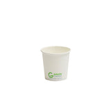green choice 4oz white single wall pla lined cup with green choice print