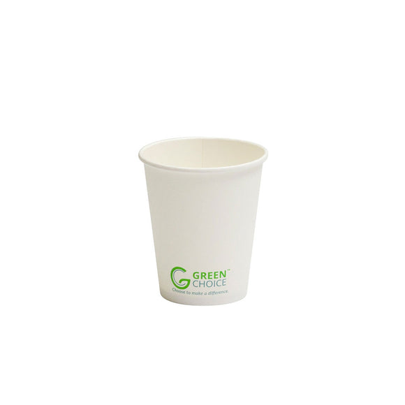 green choice white single wall cup with green choice print