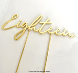 Cake Craft Eighteen 18 Metal Cake Topper Gold 12cm