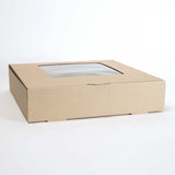 Corrugated Brown Window Cake Box 12x12x3 Inch (305x305x70mm) (Each)