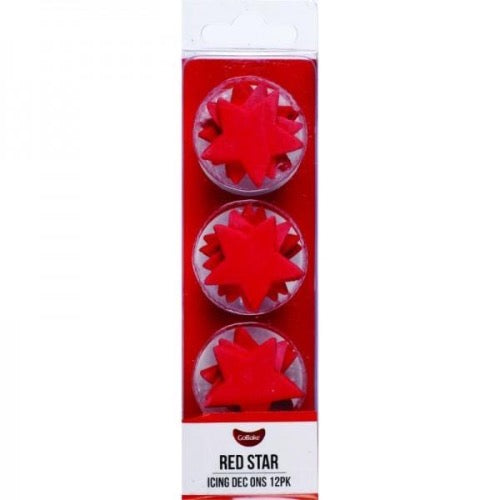 GoBake Red Star Edible Icing Decorations 12/Pack