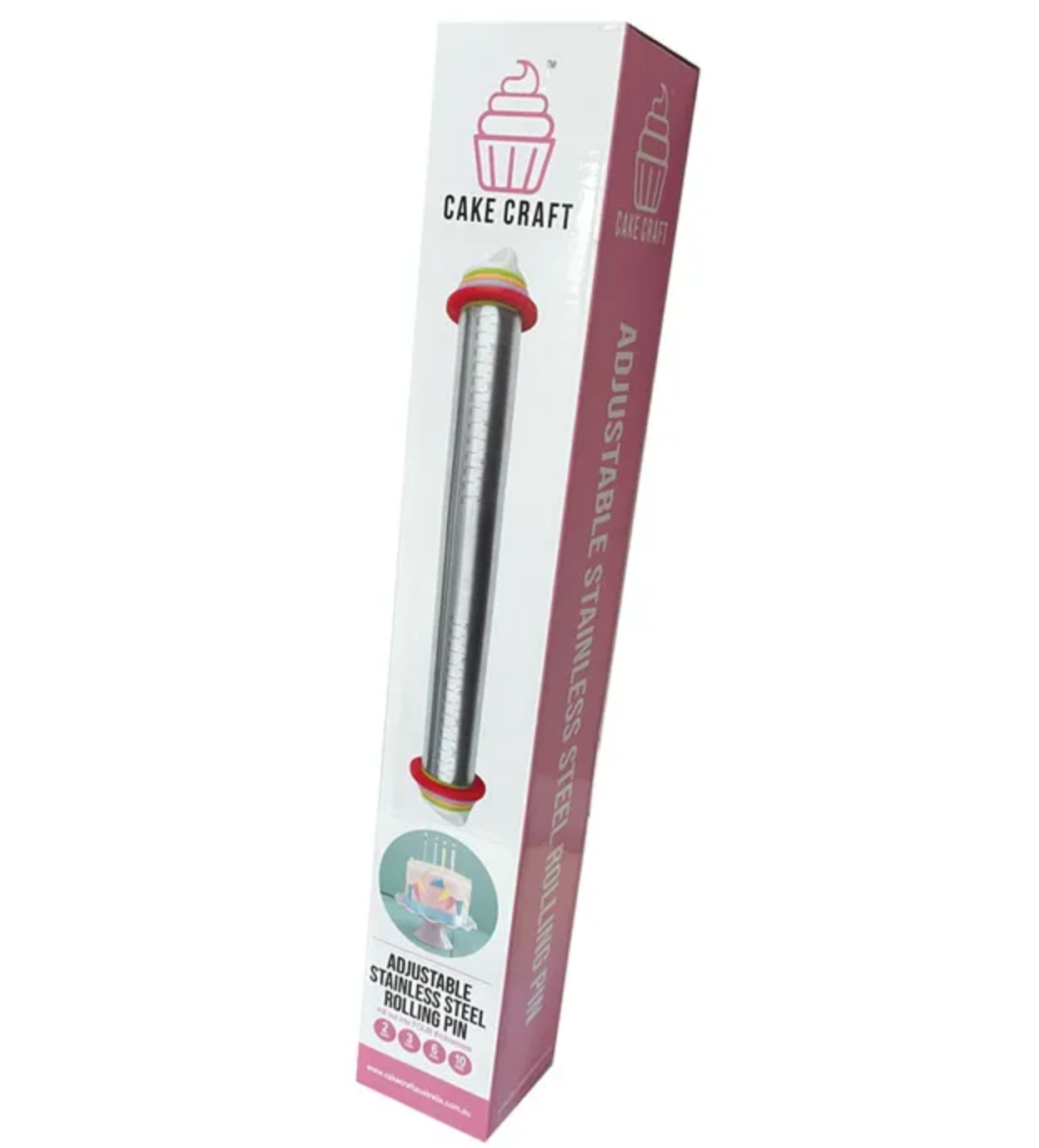 Cake Craft Stainless Steel Adjustable Rolling Pin