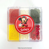 Sprink'd Mickey Mouse themed bento box with assorted yellow, black, red & white sprinkles