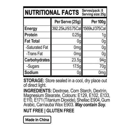 label information for sprink'd rainbow mix sprinkle bento box