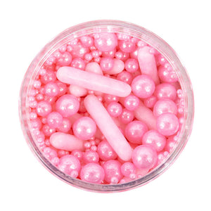 Sprinks Bubble & Bounce Pink Sprinkle mix of Cachous/Balls and Rods in jar