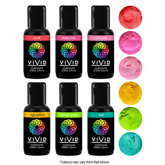 Vivid Tropical 6 Pack Gel Colours 6 x 21g