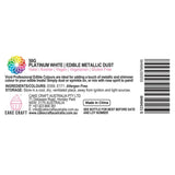 Vivid Platinum White Edible Metallic Dust Information label