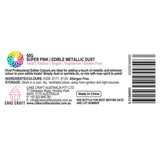Vivid Super Pink Edible Metallic Dust Information label