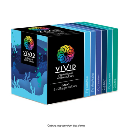 Vivid Ocean 6 Pack Gel Colours 6 x 21g