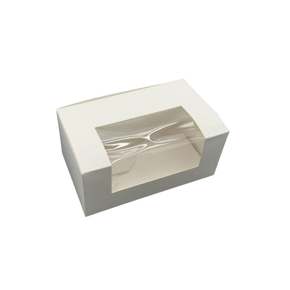 white cake loaf box with window 7 inch long